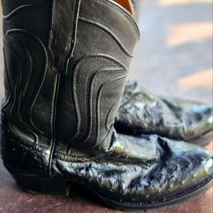 Tecovas The Wyatt Men’s Size 11.5 Ostrich Boot in Black